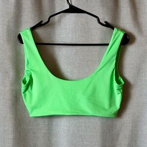 PrettyLittleThing•bralette/crop top•size 6•neon/electric green•satin•silky•gym